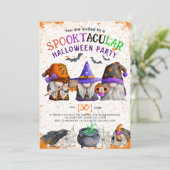 Halloween kabouters spookachtig Halloween feest Kaart (Staand voorkant)