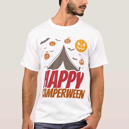 Halloween Kampeerauto Camping Buiten T-shirt (Voorkant)