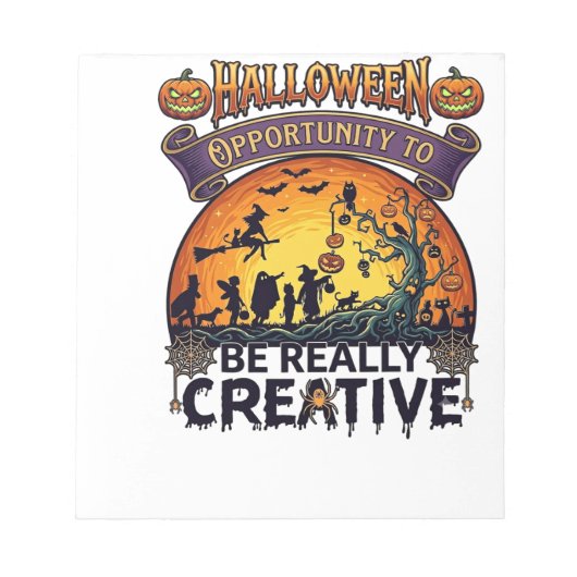 Halloween Kans Om Echt Creatief Heks Te Zijn Notitieblok (Voorkant)