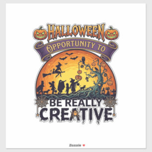 Halloween Kans Om Echt Creatief Heks Te Zijn Sticker