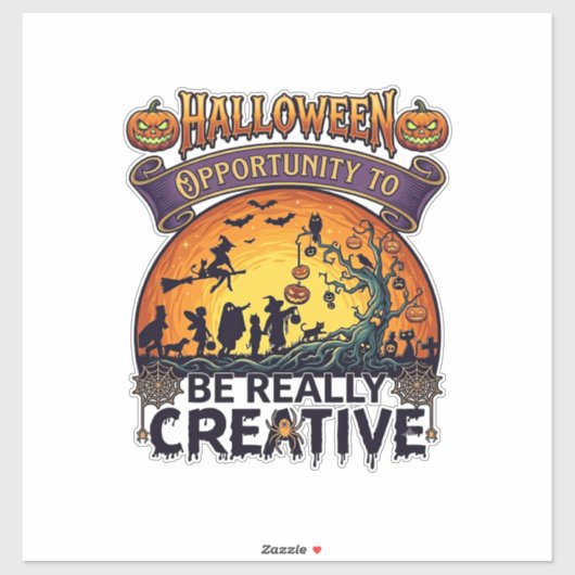 Halloween Kans Om Echt Creatief Heks Te Zijn Sticker (Vel)