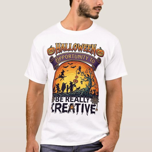 Halloween Kans Om Echt Creatief Heks Te Zijn T-shirt (Voorkant)