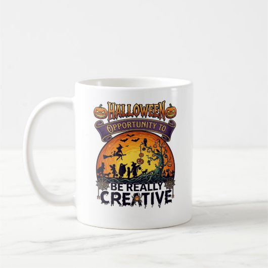 Halloween Kans Om Echt Creatief Heks Tre Koffiemok (Links)