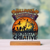 Halloween Kans Wees Echt Creatief Heks Boom Acryl Bord (Neutraal)