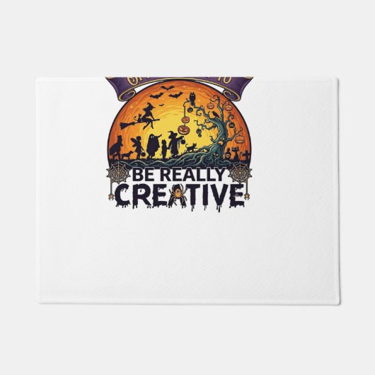 Halloween Kans Wees Echt Creatief Heks Boom Deurmat (Voorkant)