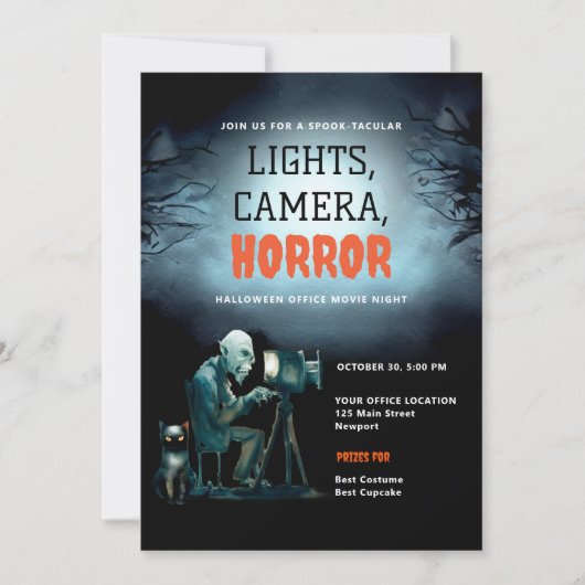 Halloween Kantoor Party Bedrijf Enge Film Ghoul Kaart (Voorkant)