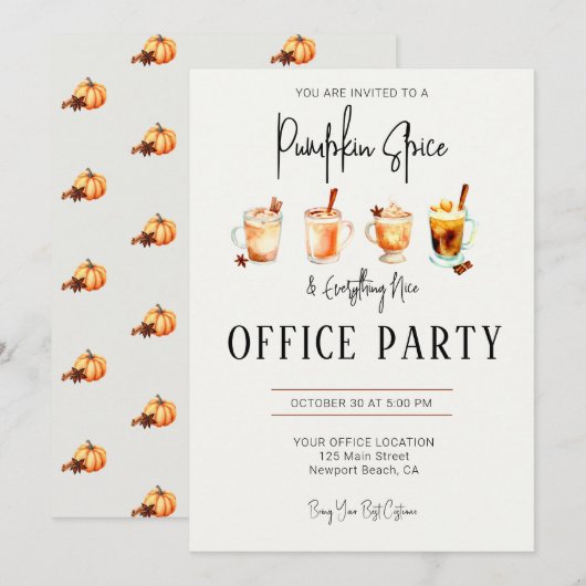 Halloween Kantoor Party Elegant Pompoen Spice Nice Kaart (Voorkant / Achterkant)