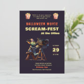 Halloween Kantoor Party Enge Films Scream-Fest Kaart (Staand voorkant)