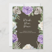 Halloween Kantoor Party Rozen en schedels Kaart (Achterkant)