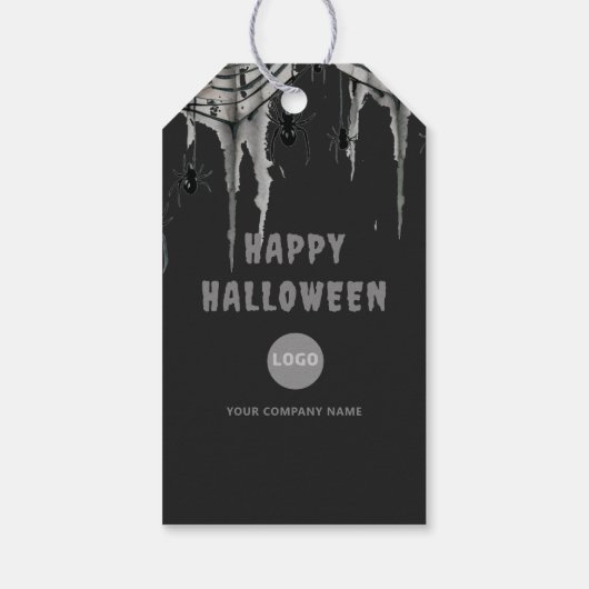 Halloween Kantoor Party Zakelijk Web Logo Cadeaulabel (Achterkant)