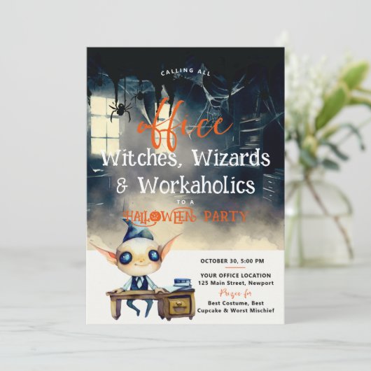 Halloween Kantoor Party Zakelijk Zakelijk Ghoulish Kaart (Staand voorkant)