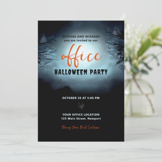 Halloween Kantoor Party Zakelijk Zakelijk Spooky Kaart (Staand voorkant)
