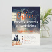 Halloween Kantoor Party Zakelijke Katten Kaart (Staand voorkant)