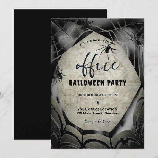 Halloween Kantoor Party Zakelijke Spinnen Kaart (Voorkant / Achterkant)