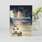 Halloween Kantoorfeest Bedrijfsmonster Grappig Zwa Kaart (Staand voorkant)