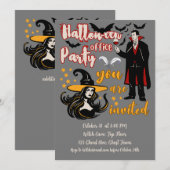 Halloween Kantoorfeest Dracula Heks Kaart (Voorkant / Achterkant)
