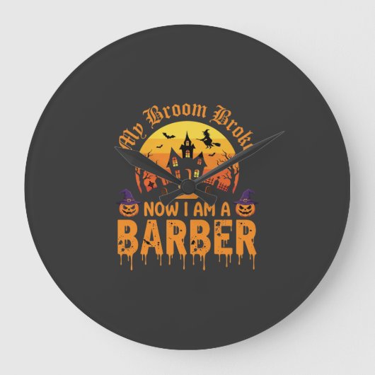 Halloween Kapper Heks Bezem Gebroken Spookhuis D Grote Klok (Voorkant)