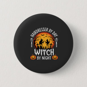 Halloween Kapper overdag Heks 's nachts Ronde Button 5,7 Cm