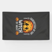 Halloween Kapper Overdag Heks 's Nachts Spandoek (Horizontaal)