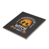 Halloween Kapper overdag Heks 's nachts Tegeltje (Zijkant)