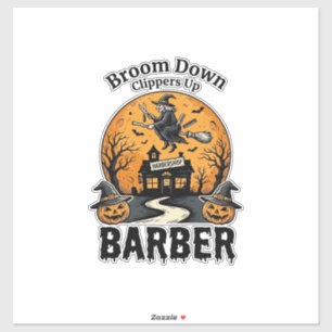 Halloween Kapper Shirt Hekserij Gehaunted Salon Pu Sticker