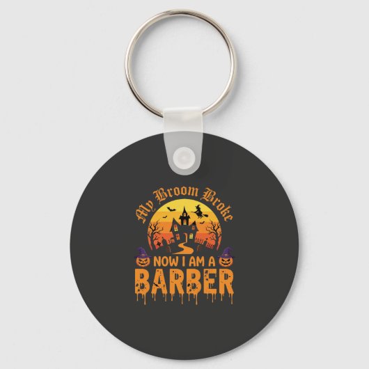 Halloween Kappersheks Bezem Gebroken Spookhuis D Sleutelhanger (Voorkant)