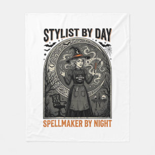 Halloween Kapsalon Heks Vintage Salon Magie De Fleece Deken