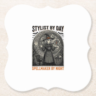 Halloween Kapsalon Heks Vintage Salon Magie De Kartonnen Onderzetters