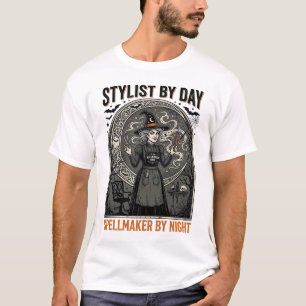 Halloween Kapsalon Heks Vintage Salon Magie De T-shirt