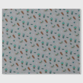 Halloween Karakter Patroon Gift Wrap 🦇🕸️ Cadeaupapier (Vlak)