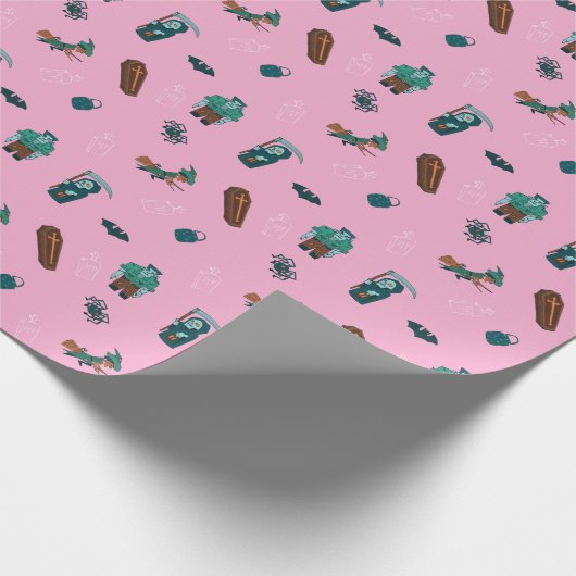 Halloween Karakter Patroon Gift Wrap 🦇🕸️ Cadeaupapier (Hoek)