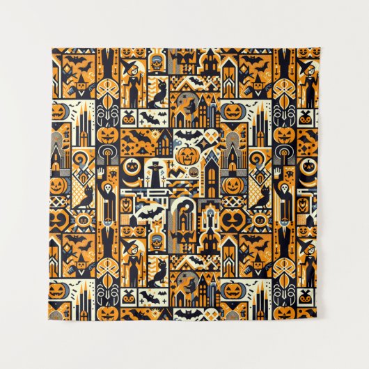 Halloween Karakters Achtergronden Wandkleed (Voorkant)