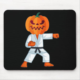 Halloween Karate Fighter Pumpkin Head Scary Gift Muismat