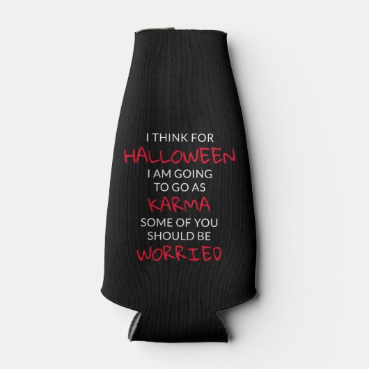 Halloween Karma Gezegde Gepersonaliseerde naam Flesjeskoeler (Voorkant)