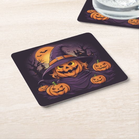 Halloween- Kartonnen Onderzetters (Schuin)