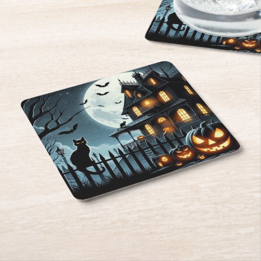 Halloween Kartonnen Onderzetters (Schuin)