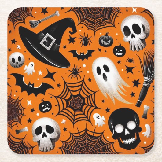 Halloween Kartonnen Onderzetters (Voorkant)