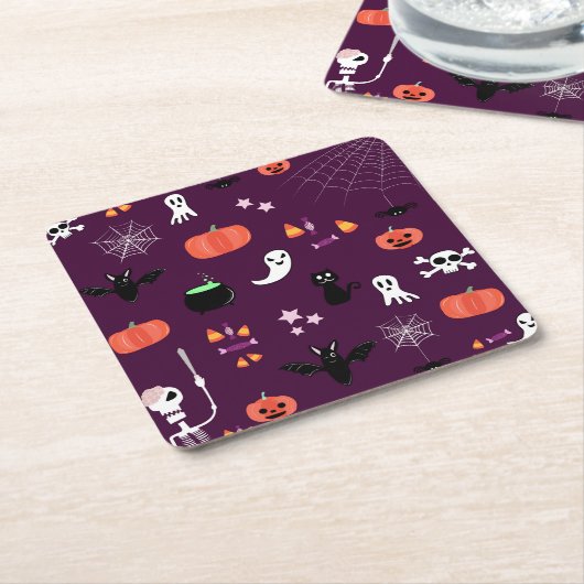 Halloween Kartonnen Onderzetters (Schuin)