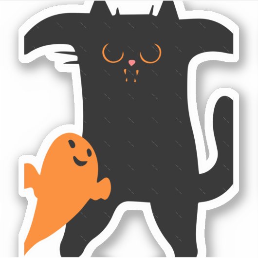 Halloween kat bang sticker (Voorkant)