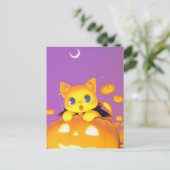 Halloween Kat Briefkaart (Staand voorkant)