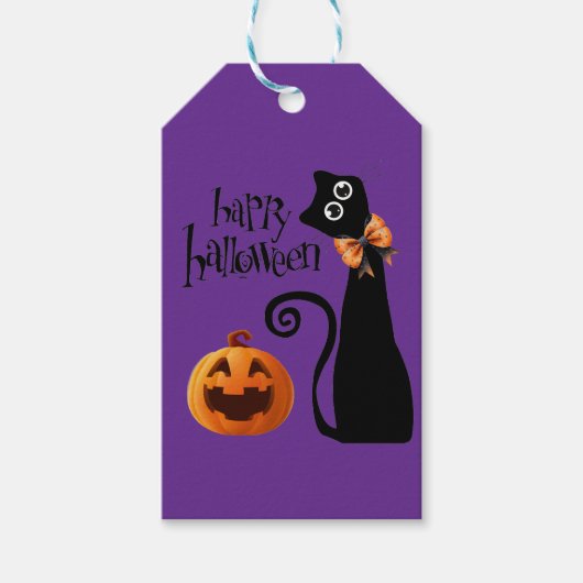 halloween kat cadeaulabel (Voorkant)