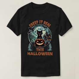 Halloween kat: Creep het echt deze Halloween T-shirt