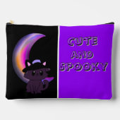 Halloween Kat & Crescent Moon Schattige Custom Etui (Voorkant)