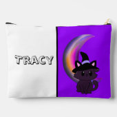 Halloween Kat & Crescent Moon Schattige Custom Etui (Achterkant)