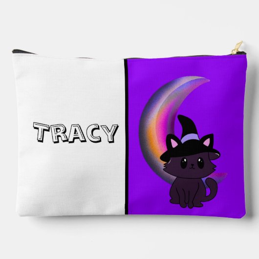 Halloween Kat & Crescent Moon Schattige Custom Etui (Achterkant)