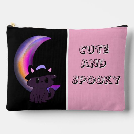 Halloween Kat & Crescent Moon Schattige Custom Etui (Voorkant)