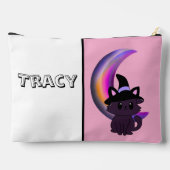 Halloween Kat & Crescent Moon Schattige Custom Etui (Achterkant)