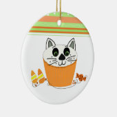 Halloween Kat Cupcake Keramisch Ornament (Rechts)