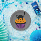 Halloween kat cupcake papieren bordje (Feest)