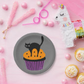 Halloween kat cupcake papieren bordje (Feest)